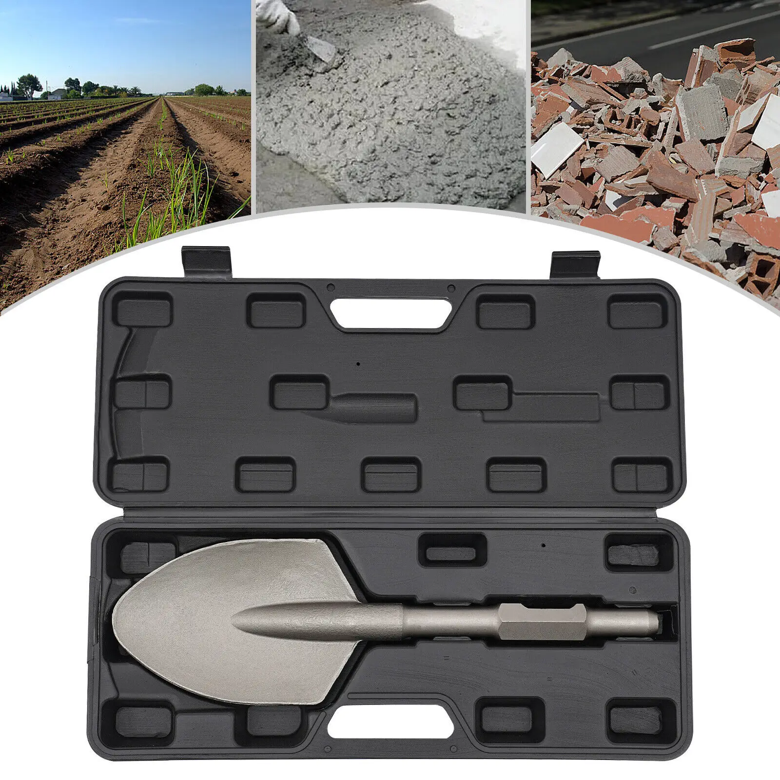 

Зубило-лопата 40Cr, 17.32*5.31 дюйма, с ящиком для хранения, для бетона, кирпичных стен, камня