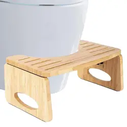 Collapsible Toilet Squat Stool Bamboo Footstool Portable Step For Bathroom Tools Supplies