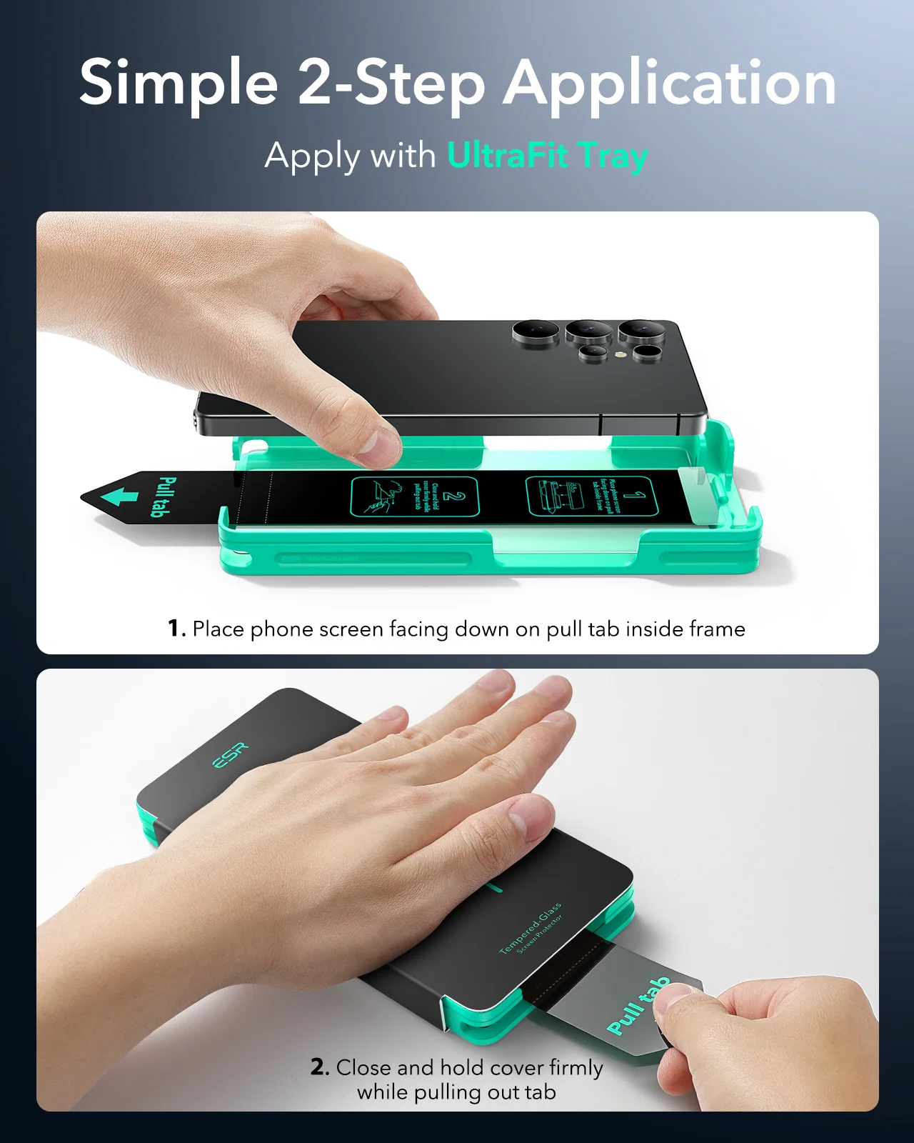 ESR for Samsung S25 Ultra Screen Protector 3pcs HD Tempered Glass Film with Easy Installation Frame 