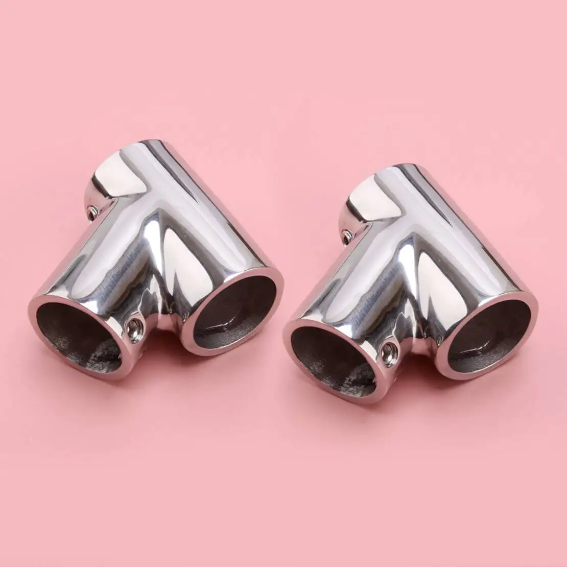 2Pcs Hardware Boat Hand Rail 60 Degree Tee Fittings for 22mm 7/8