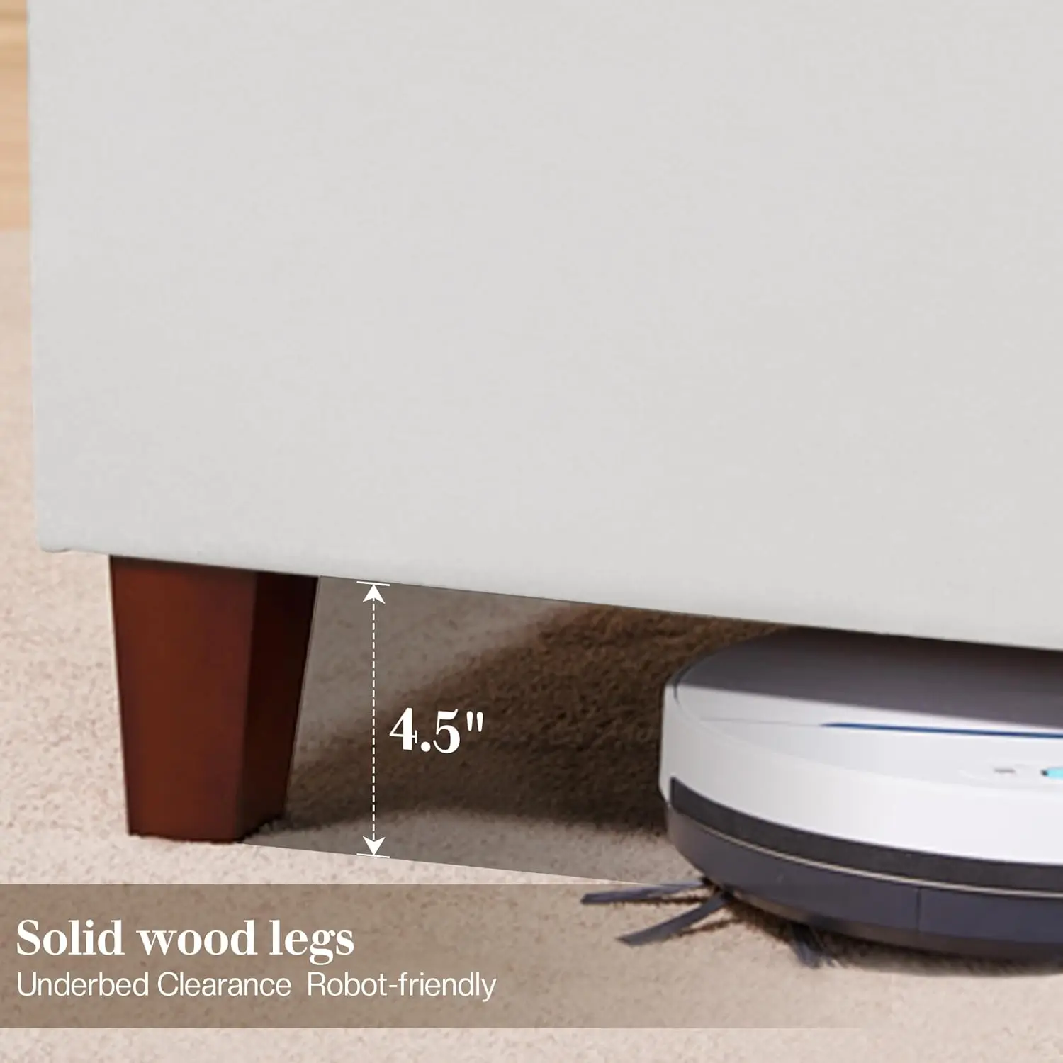 킹 사이즈 침대 프레임, 61.4인치 높이의 윙백 헤드보드, 벨벳 소재 플랫폼 침대, 수제 주름 및 깊은 디자인