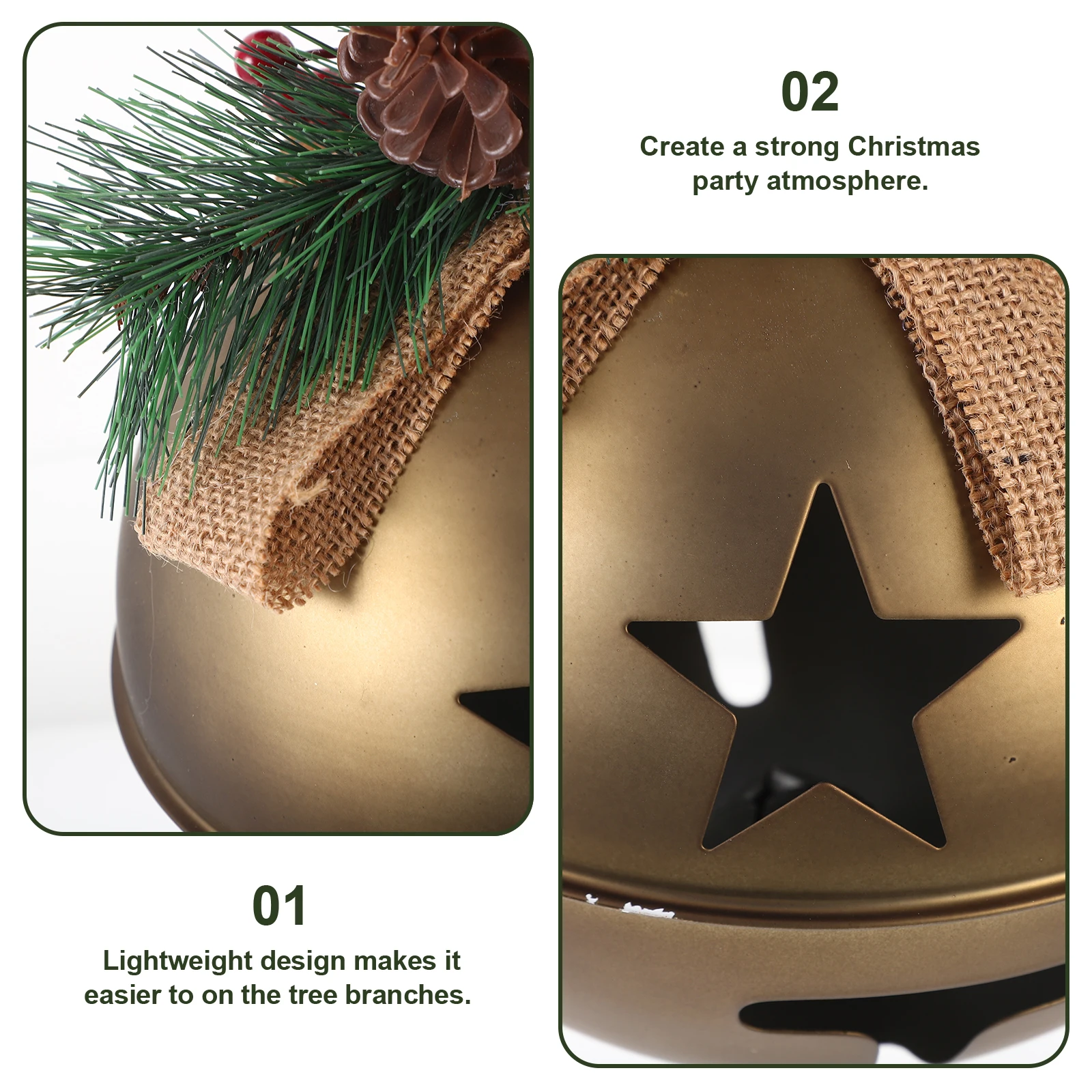 

Christmas Ornaments Bell Cone Vintage Decorations DIY Hanging Decors Pendants Desktop