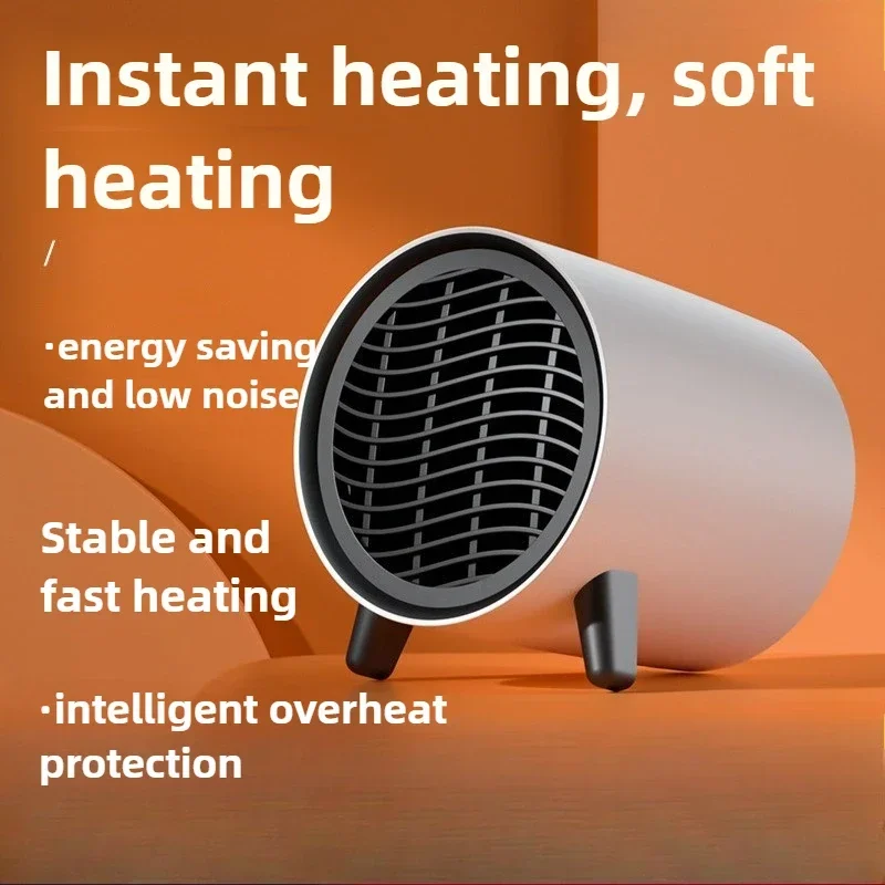 500W Small Electric Heater Desktop Heater Room Heating Office Quick Heating Hot Air Fan PTC Household Heater Low Noise