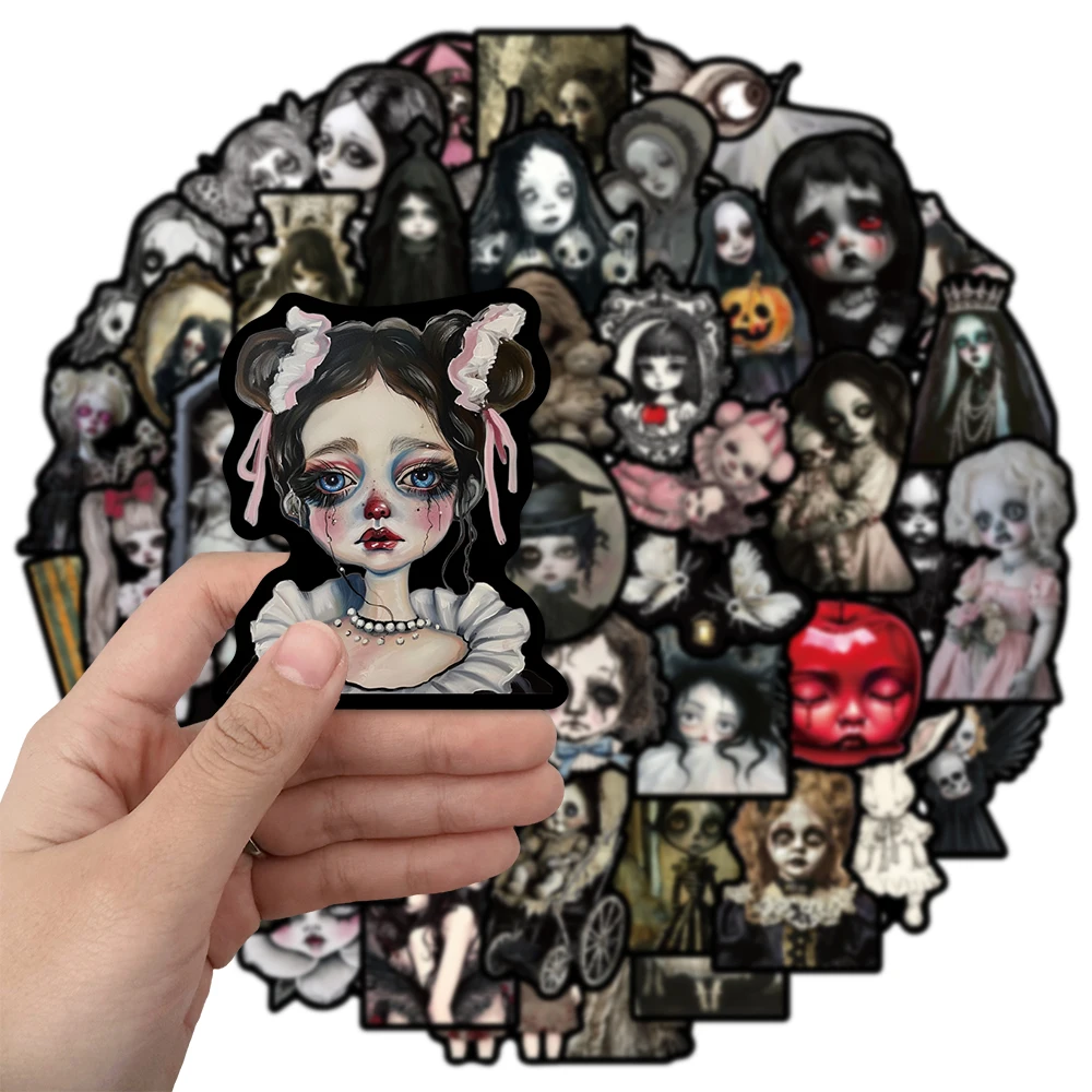50PCS Dark Terror Doll Creative Stickers Decorative Phone Cases, Laptops, Water Cups, Computers, Skateboarding Stickers