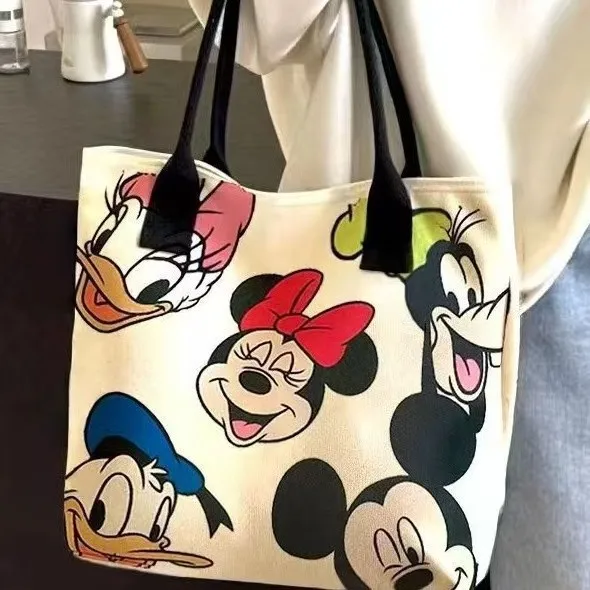 Tas Tote Kanvas Baru Disney 2025 - Tas Bahu Kartun Kapasitas Besar untuk Wanita, Lucu & Praktis