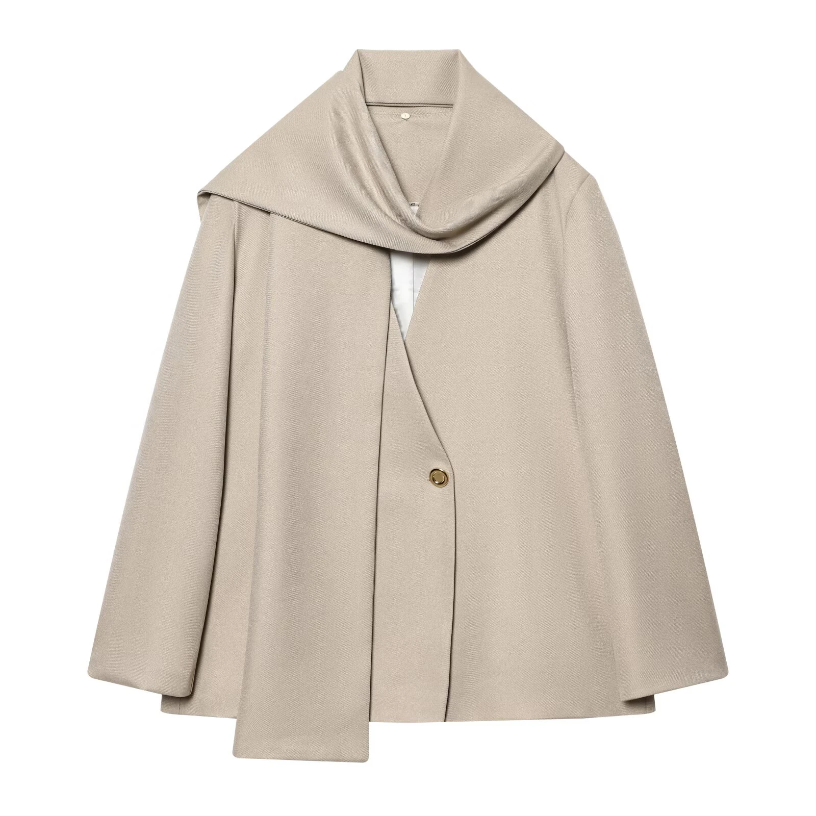 

Новинка Весна 2026: Женский повседневный пиджак/жакет с длинным рукавом и воротником-шарфом