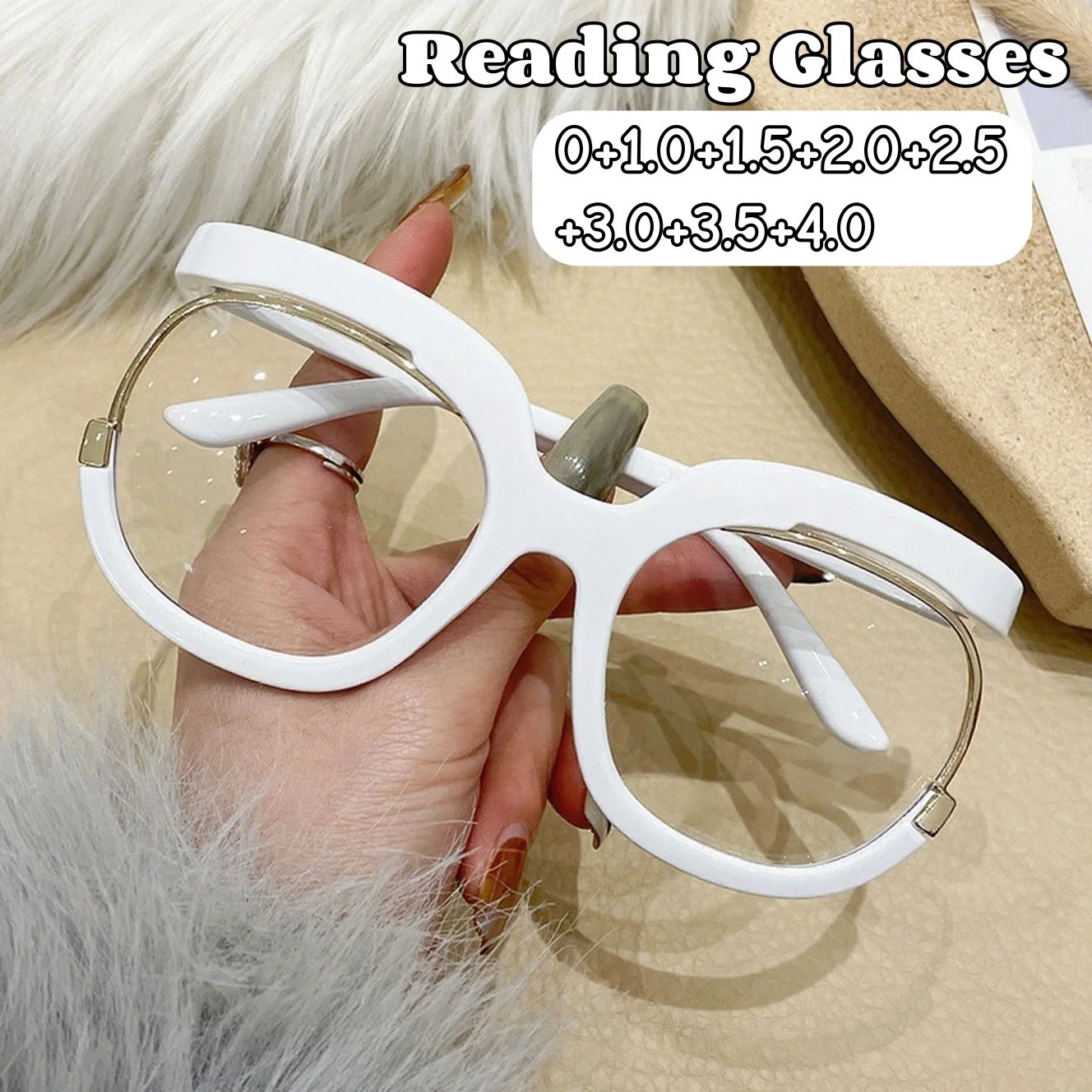

New Fashion Half Frame Round Reading Glasses Women Luxury Brand Designer Rainbow Eyeglasses Popular Colorful Blue Light Glasses