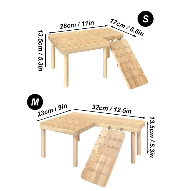 Hamster Wooden Ladder Platform Jumping Board Playground Hamster Climbing Toy Small Pets Stairs Toy Hamster Mice Cage Accessories