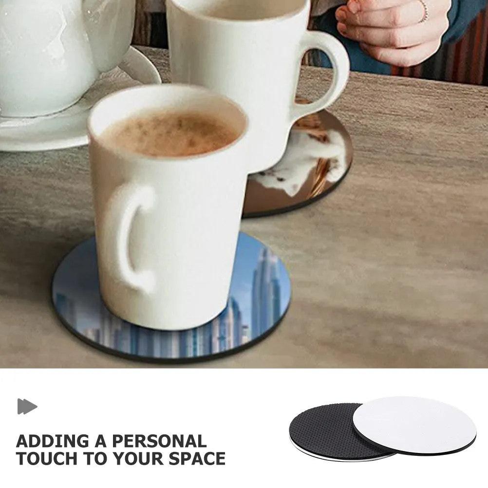 50Pcs Sublimation Blank Coasters Round Neoprene DIY Drink Coasters for Car Cup Holders Desk Home Office Sublimation Blanks Bulk