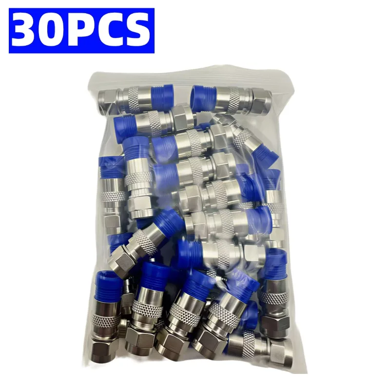 30Pcs Waterproof RG6 F Connector, Universal Compression Connector for Coaxial Cable Satellite TV Antenna Signal Connection
