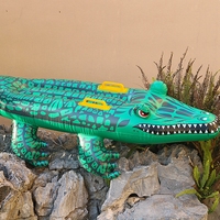 Z30 Simulation Crocodile Surfing Board Swimming Pool Floating Animal Summer Party Inflatable Water Toys Kids Playing Float