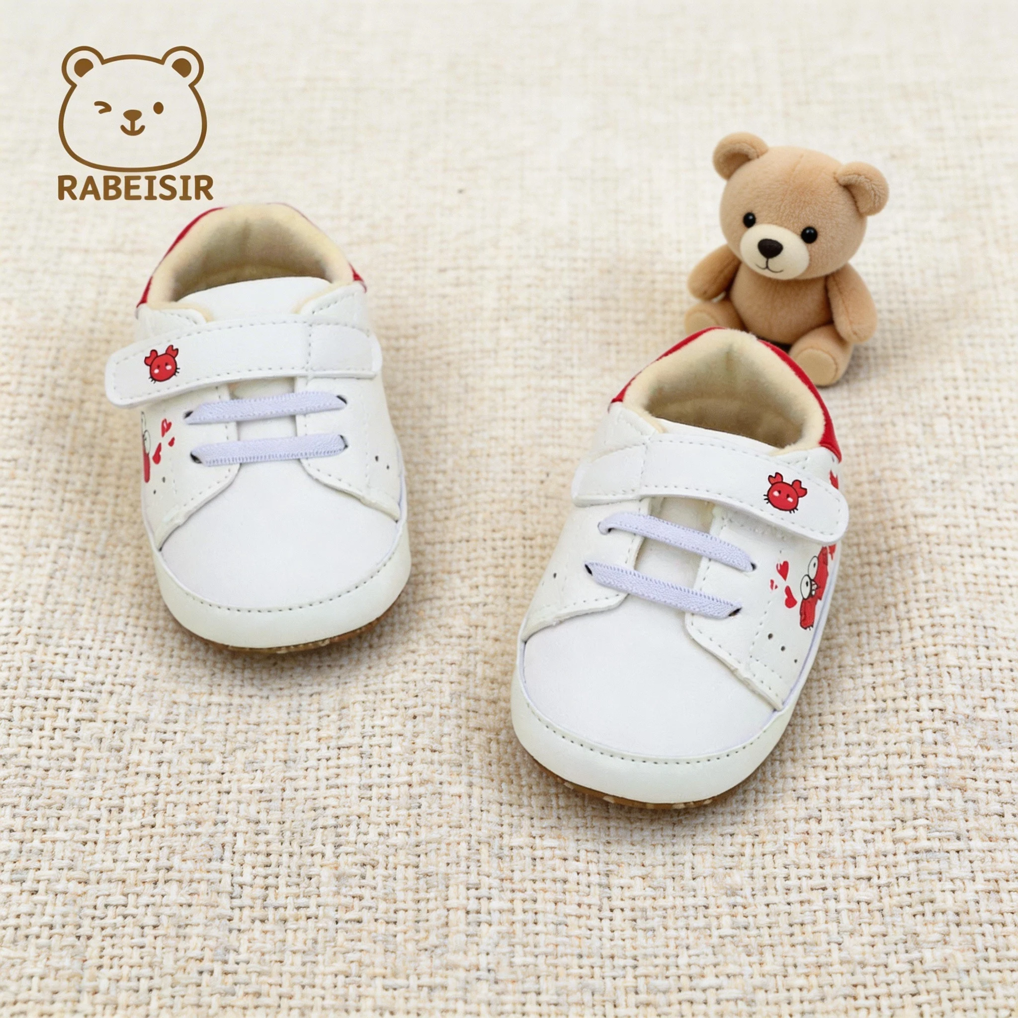 Cartoon print versatile sneakers for boys and girls aged 0-6-12-18 months, baby walking shoes