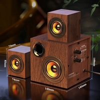 Wooden High-quality Multimedia Heavy Bass Living Room Home Desktop Computer Audio Active Subwoofer Big Volume Bluetooth Speakers