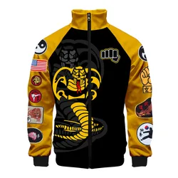 New Hot TV Show The Karate Kid Cobra Kai Fashion Men Zipper Hoodies Jackets 3D Stand Collar Sweatshirt Tops boy Tracksuit Oversi