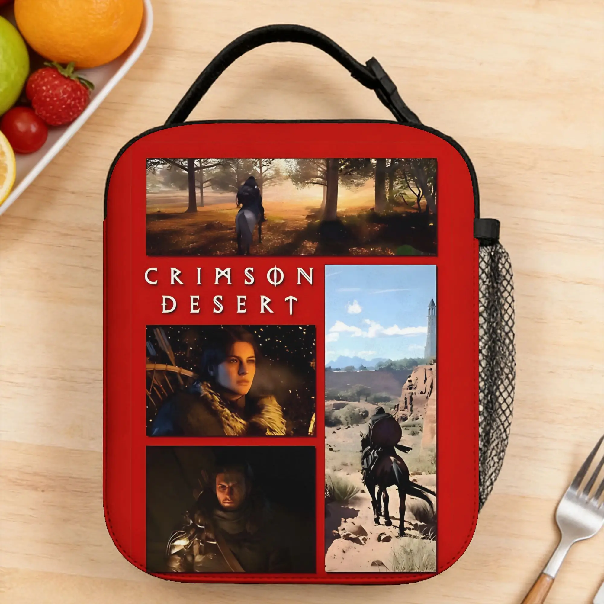 Crimson Desert Open World Games Lunch Bag Casual Lunch Box Picnic Portable Tote Food Bags For Women Oxford Graphic Cooler Bag