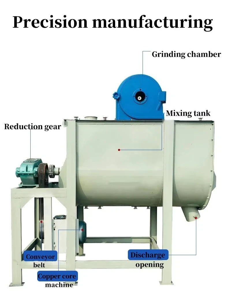 Small Farm Poultry Quick Mix Feed Soybean Corn Horizontal Animal Feed Mixer