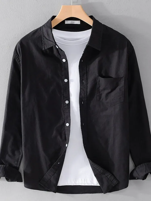 Men's Casual Long Sleeve Shirt Thin Autumn Workwear Jacket Boys Sun Protection Handsome Workwear Casual Shirt Upper Apparel