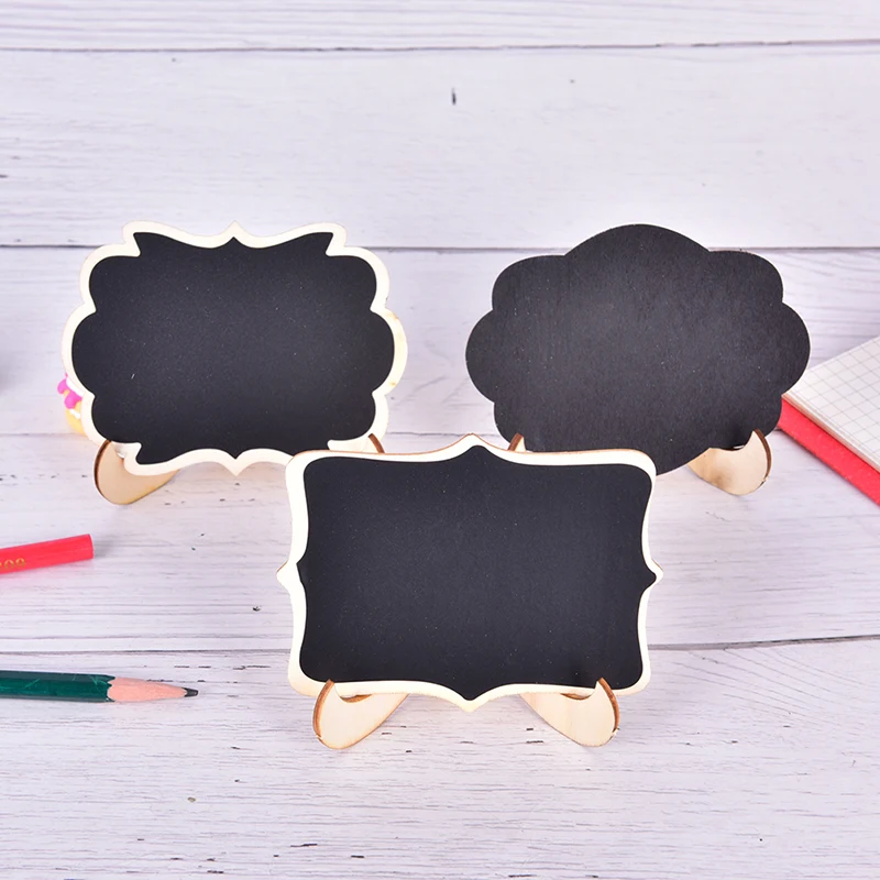 Mini Wooden Message Chalkboard, Small Notice Blackboard, Message Blackboard Stand, 6 Estilos