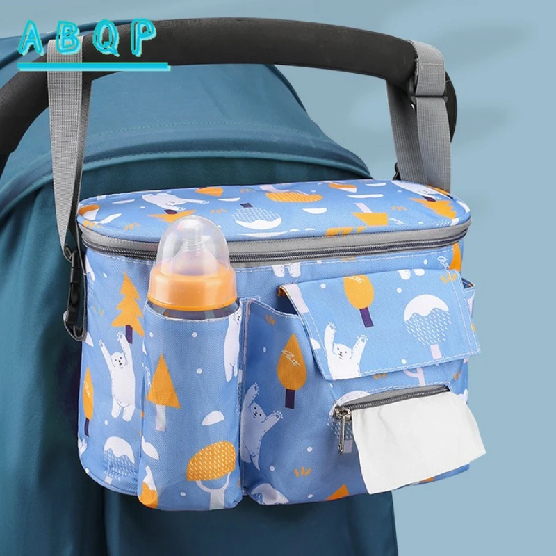 Baby Stroller Hanging Bag Cartoon Fashionable Baby Stroller Storage Bag Nylon Large Capacity Baby Stroller Diaper Storage Bag