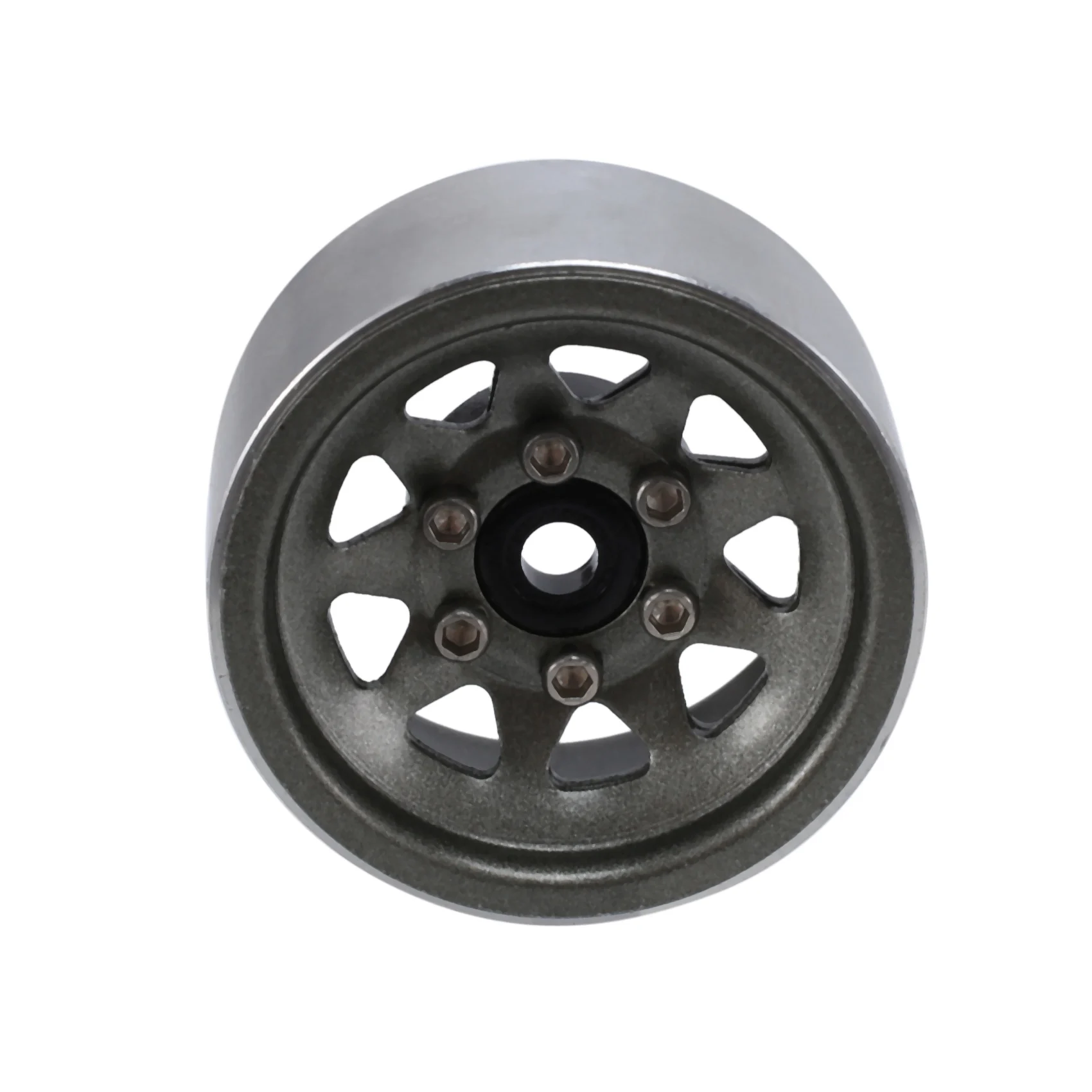 Steel 1.0 Beadlock Wheel Rim Wheel Hub for 1/24 RC Crawler Car Axial SCX24 Deadbolt C10 Jeep Gladiator Bronco,Titanium