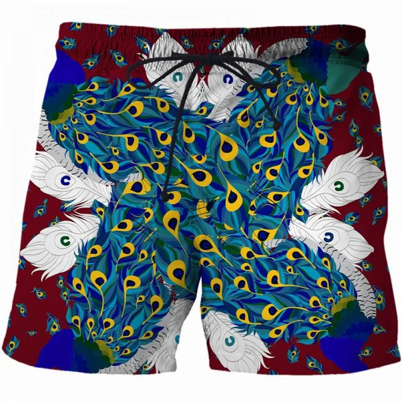 

Retro 3d Print Colorful Geometry Beach Shorts For Men Summer Swimming Trunks Surf Board Shorts Streetwear Loose Short Pants