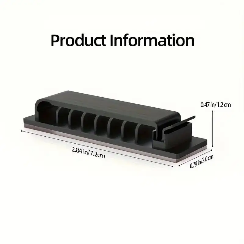 2/4 قطعة 8 فتحات ذاتية اللصق منظم الكابلات مقاطع حامل السلك لمكتب التلفزيون الكمبيوتر إيثرنت تحت مكتب إدارة الحبل USB #6