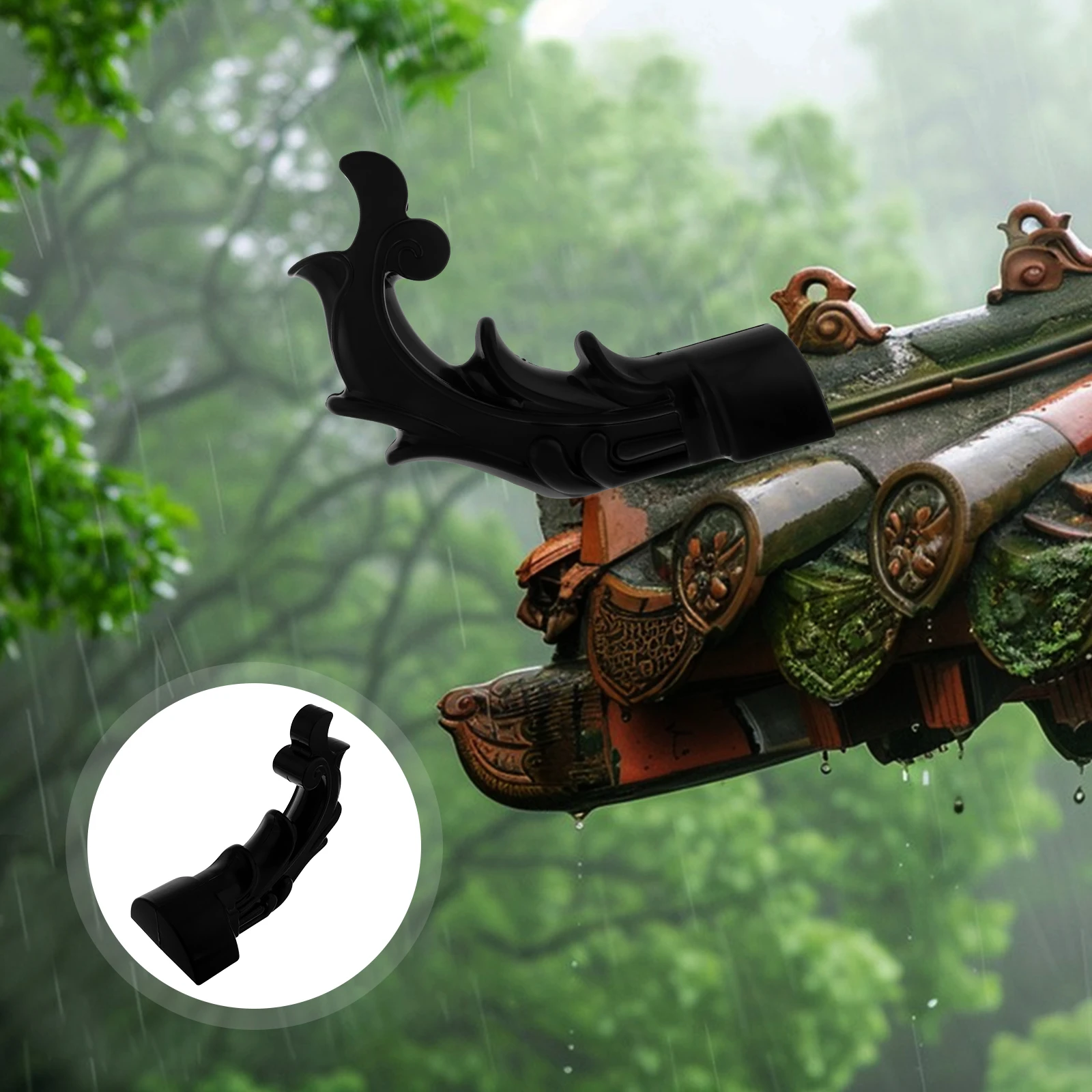 

Elegant Chinese Style Ornament Traditional Decoration Plastic Waterproof Embellishment Durable Weather Resistant Curved