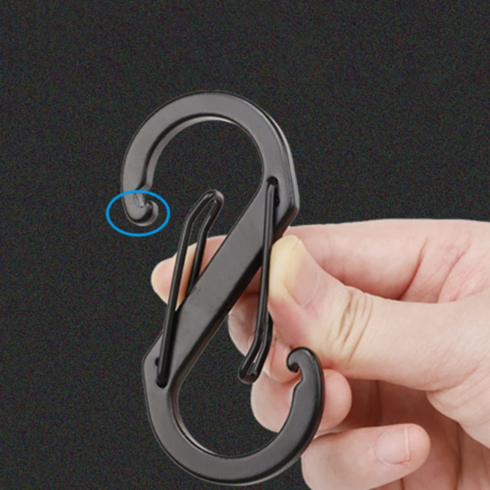 

6PCS Tactical Carabiner S -Type Anti-Theft Aluminium Alloy Mini Hook Camping Keychain Hiking Backpack Buckle Outdoor Accessory