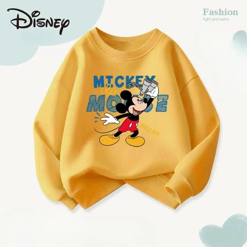 Autumn Children Boy Clothes Disney Minnie Printing Sweatshirts Pullover Fashion Kid Girls Long Sleeves T-shirts Children\'s Tops