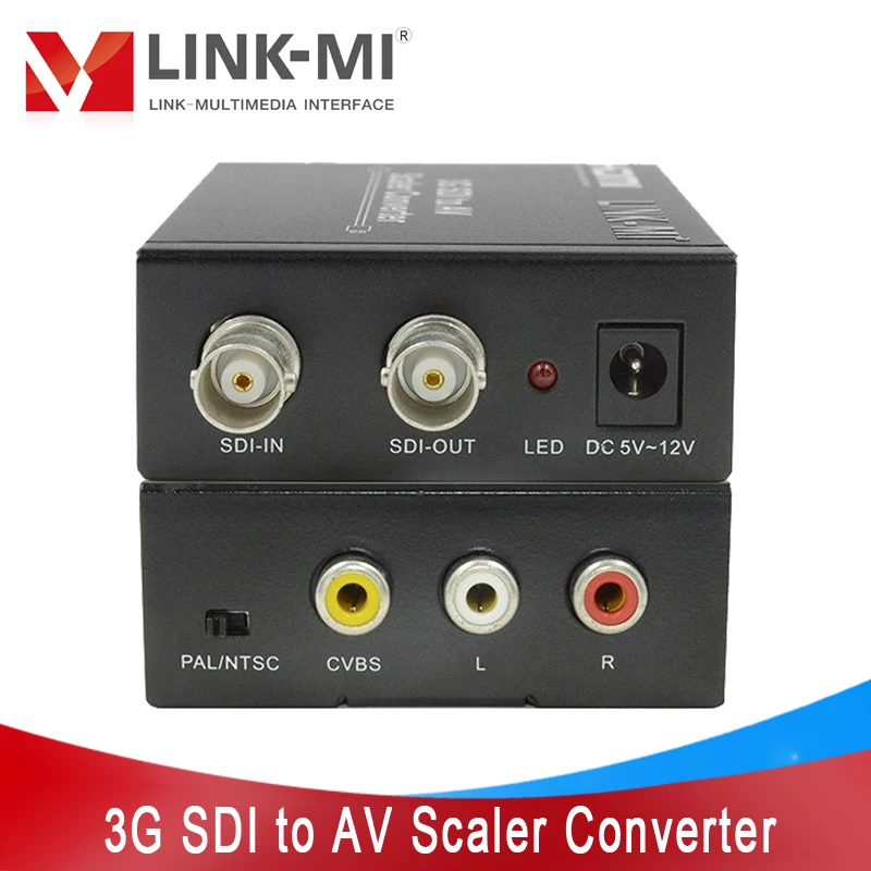 

LINK-MI SDI to AV Converter HD/SD/3G-SDI to CVBS video and sound transmission 2 Ways SDI splitter for Monitor Camera Display