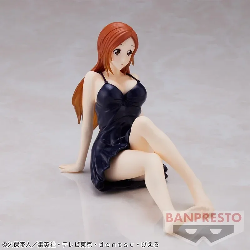 Original Bandai Bleach Inoue Orihime Relax Time 11Cm Genuine Anime Figure Kawaii Anime  Action Collectible Ornament Model Toys