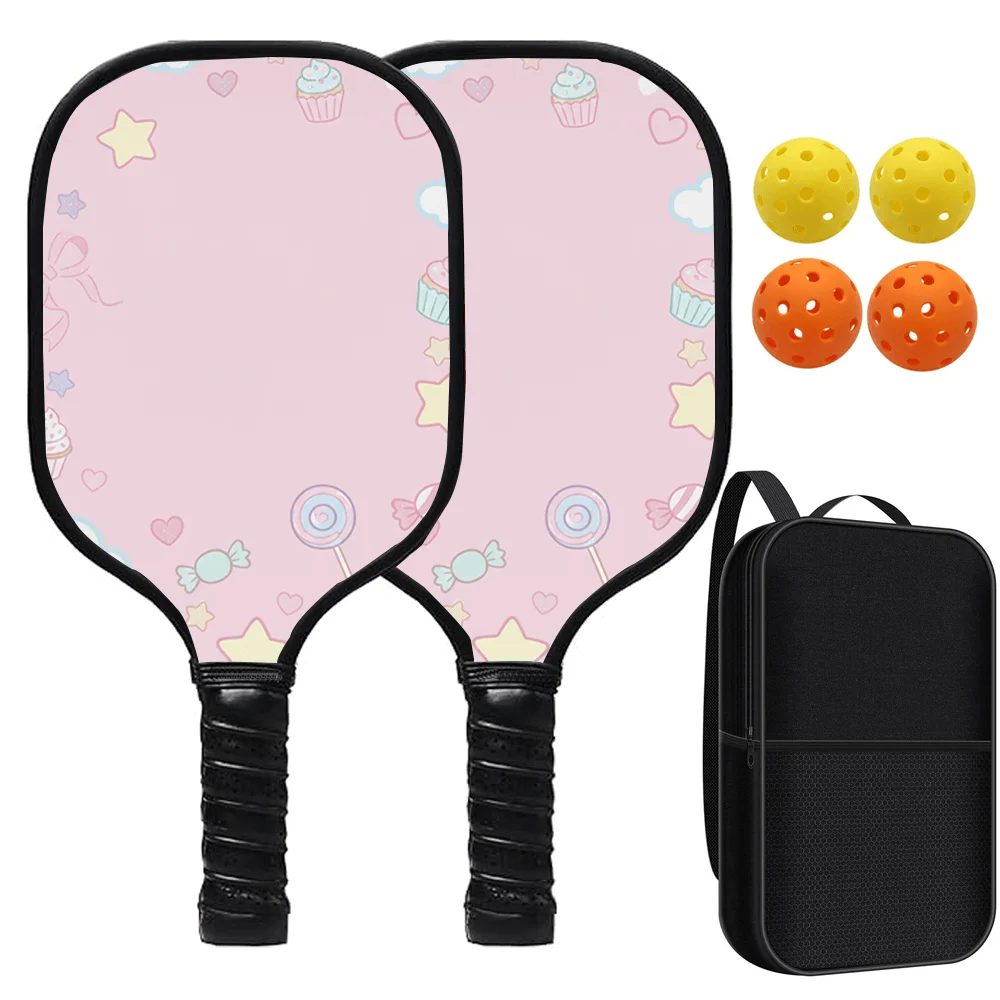

Набор из 2 ракеток для пиклбола с 4 мячами и сумкой, стекловолоконные ракетки с сотовой сердцевиной, противоскользящая рукоятка, для занятий спортом на открытом воздухе