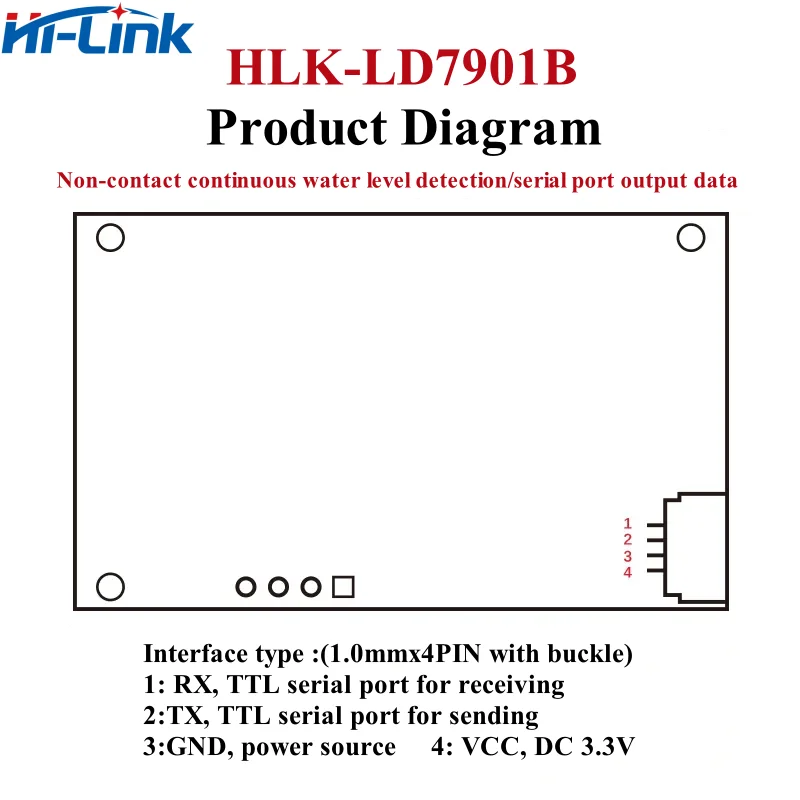 HILINK HLK-LD7901B 79g Millimeter Wave Radar Sensor Module Non-contact Water Level Detection Sensor HLK-LD7901B Module