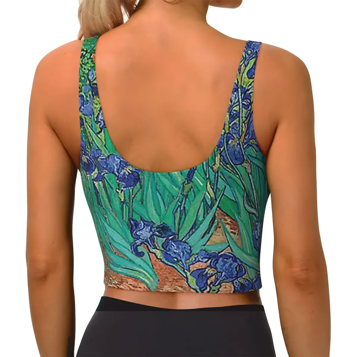 Custom Irises By Vincent Van Gogh Women Sports Bra High Impact Vest Gym Workout Yoga Crop Tank Top
