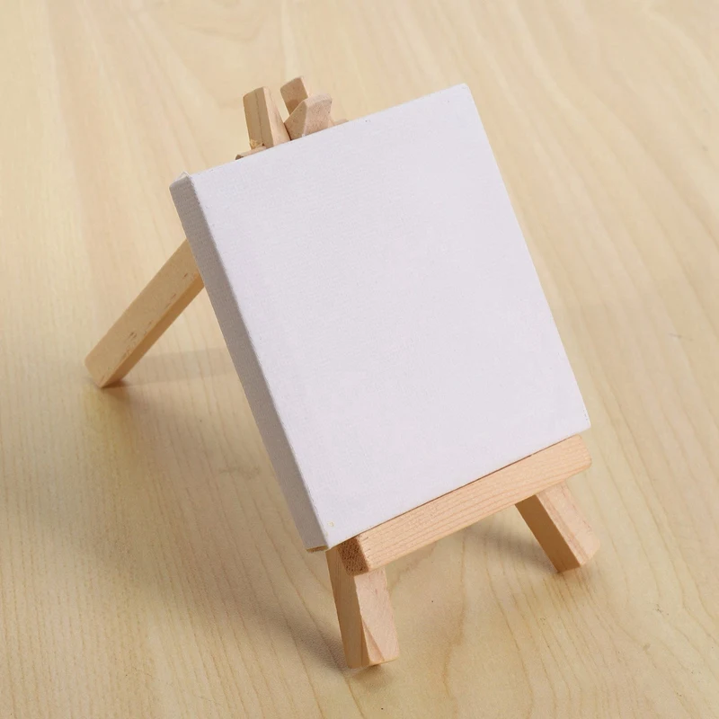 3 Inch X3 Inch Mini Canvas & 5 Inch Mini Easel Set Painting Craft Drawing Contains: 96 Mini Canvases & 96 Mini Easels