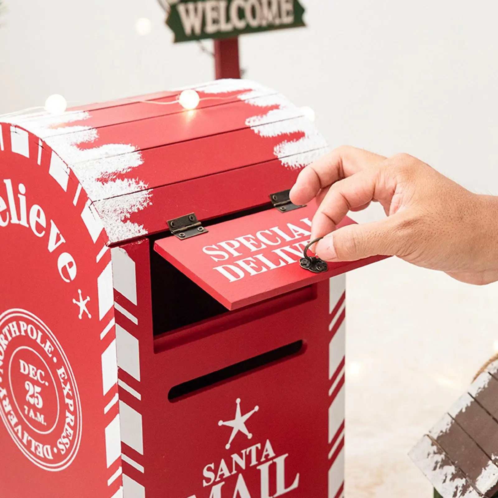 Christmas Mailbox Letters to Santa Home 39cm Decors Garden Mailbox Decoration