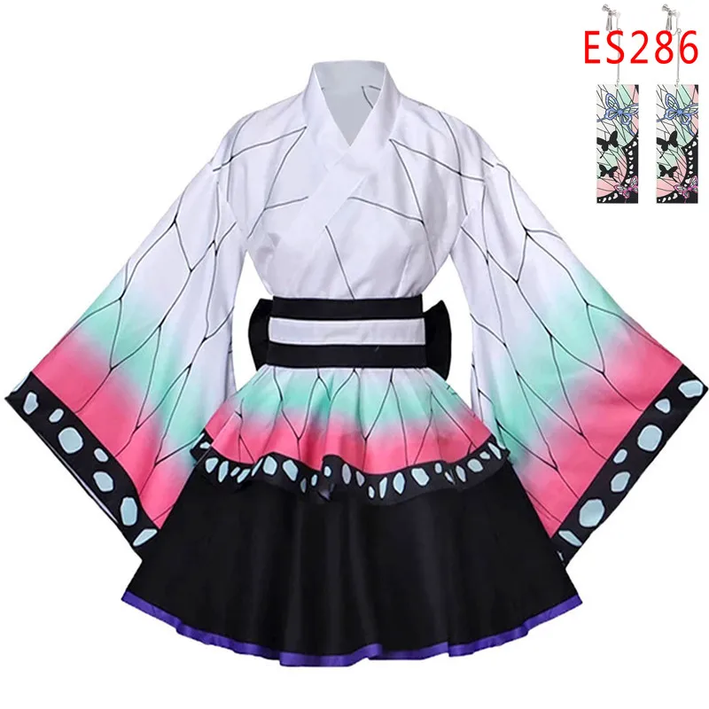 Anime Kamado Tanjirou Cosplay Costume for Women Nezuko Japanese Lolita Dresses Maid Kimonos Halloween Carnival Outfits