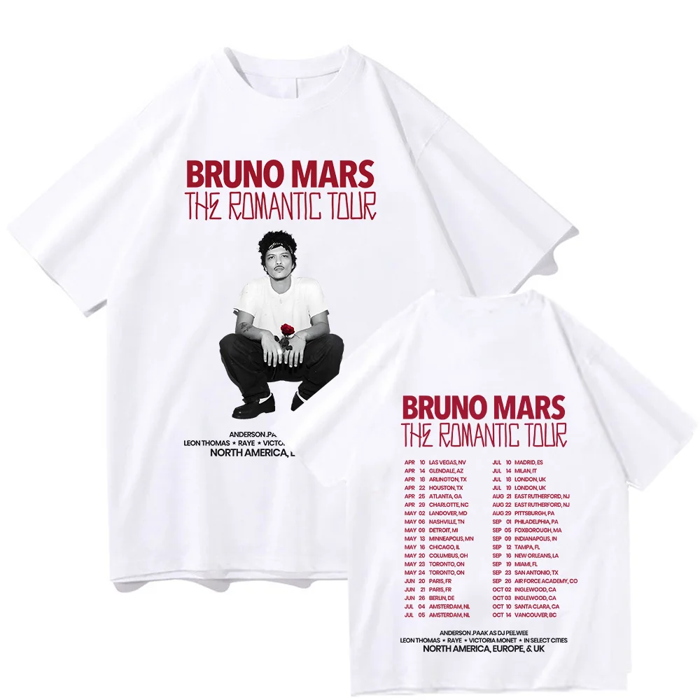 Bruno Mars The Romantic 2026 Tour T-shirt Men and Women Summ