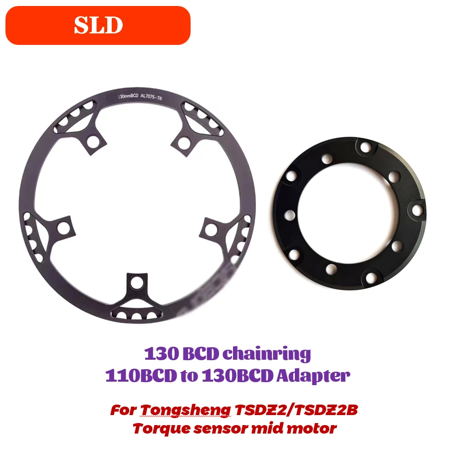 Tongsheng Mid Drive Motor TSDZ2 TSDZ2B 130BCD Chainwheel And Adapter 110BCD to 130BCD for Electric Bike Bicycle Kit