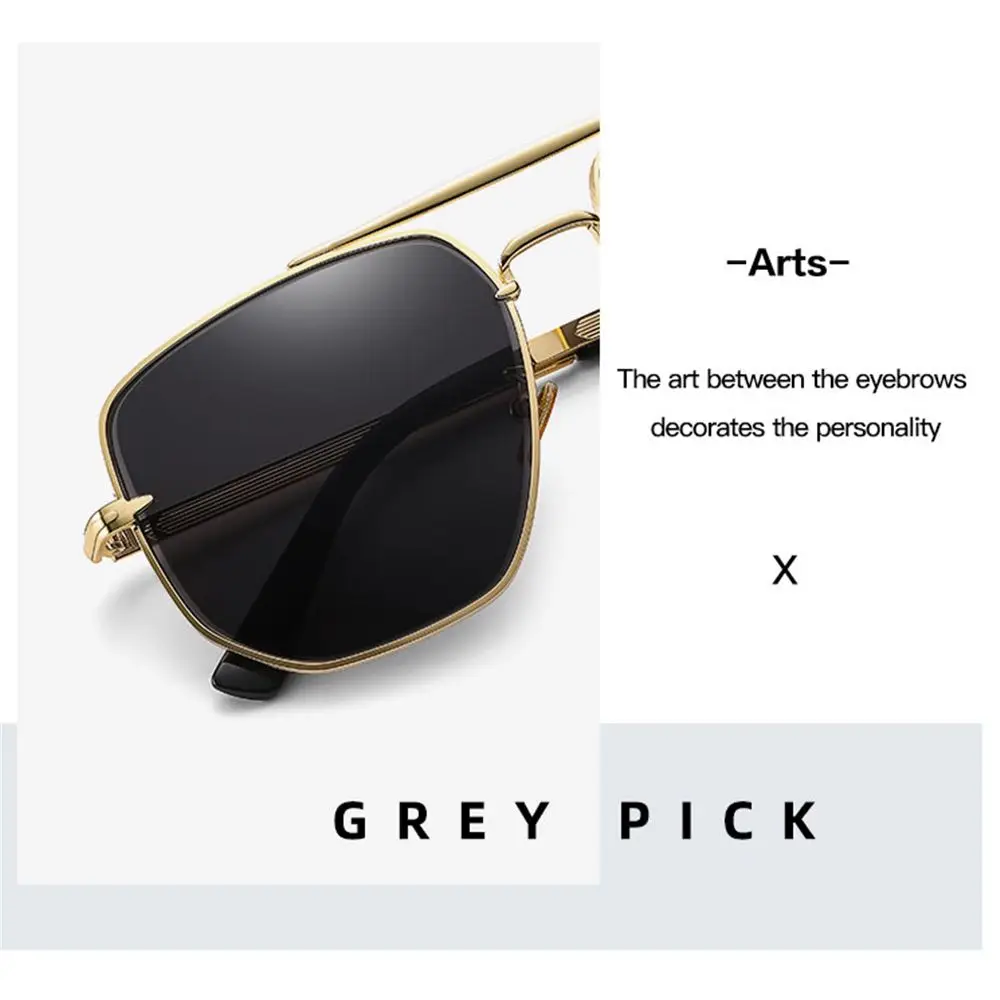 نظارات شمسية عصرية بإطار معدني للقيادة كبيرة الحجم مضلعة، نظارات شمسية مستقطبة للرجال، ظلال للرجال