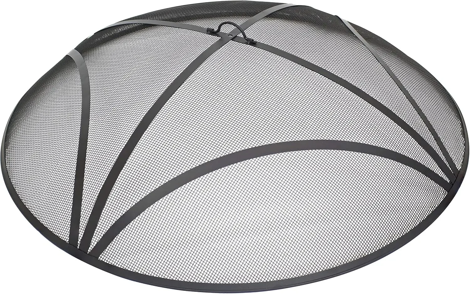 Sunnydaze Outdoor Patio Fire Pit Screen - Reinforced Steel Mesh Round Fire Pit Spark Screen with Handle - 36