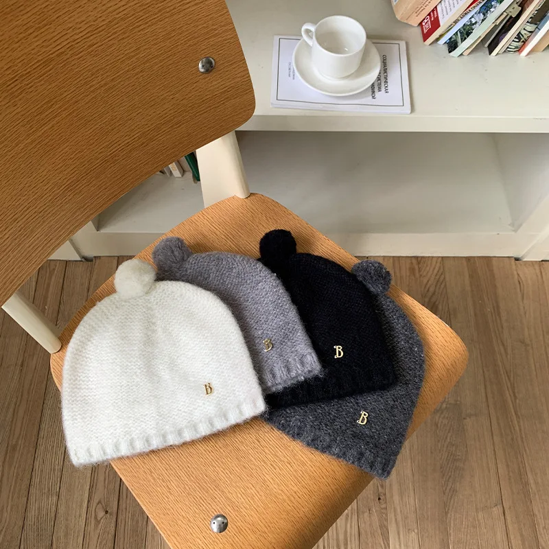 

Warm Hat for Women Autumn and Winter Warm Knitted Hat Minority Fashion Make Face Look Smaller Solid Color Hat Ins Fashion
