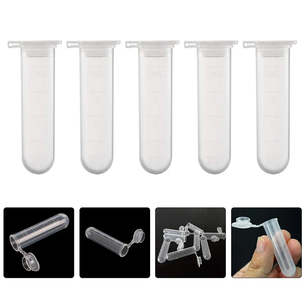 50 Pcs Miniature Centrifuge Tube Test Tubes Lab High Quality Polypropylene Small Clear with Scale