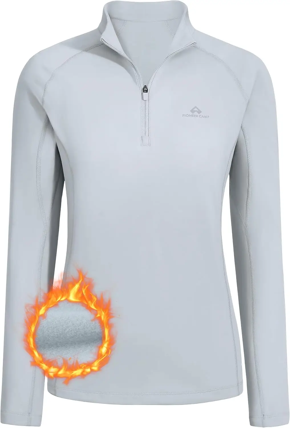 Pioneer Camp Women's Quarter Zip Pullover Long Sleeve Thermal Fleece Lining Lightweight Athletic Tops for Running Golf view 6