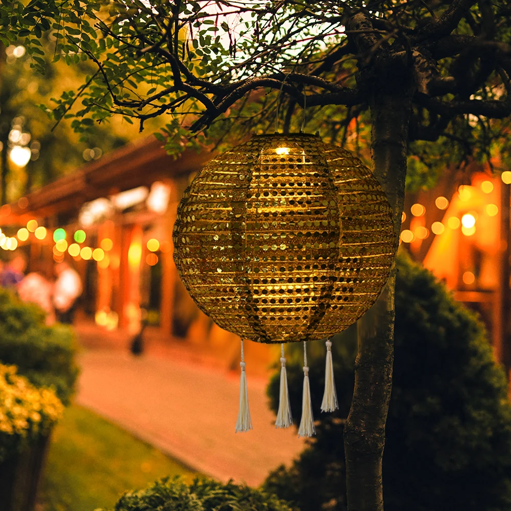 Lampion solarny LED z projekcją, wodoodporny, świąteczny, do użytku zewnętrznego, 25 cm / 10 cali