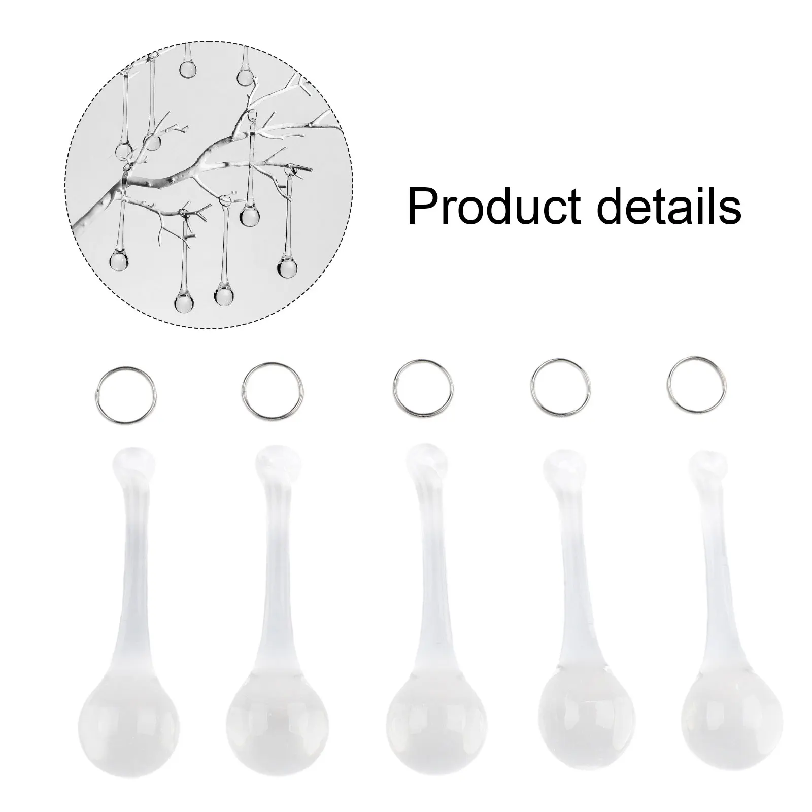 20 قطعة شفافة عيد الميلاد الدمعة حلي معلقة الزجاج قطرة المطر عيد الميلاد الحلي الإضاءة قلادة اللؤلؤ إكسسوارات الستائر