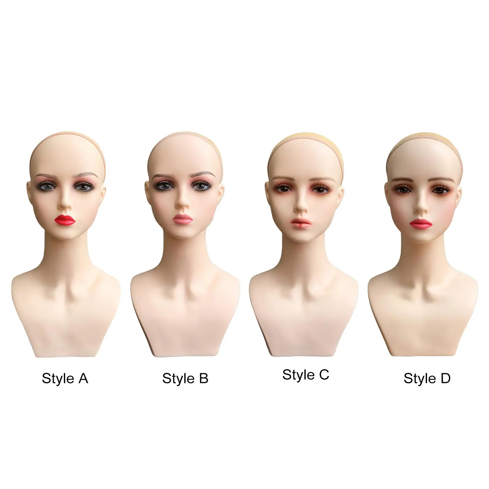 

Female Mannequin Head for Hairpieces Necklace Wigs Displaying Making Styling