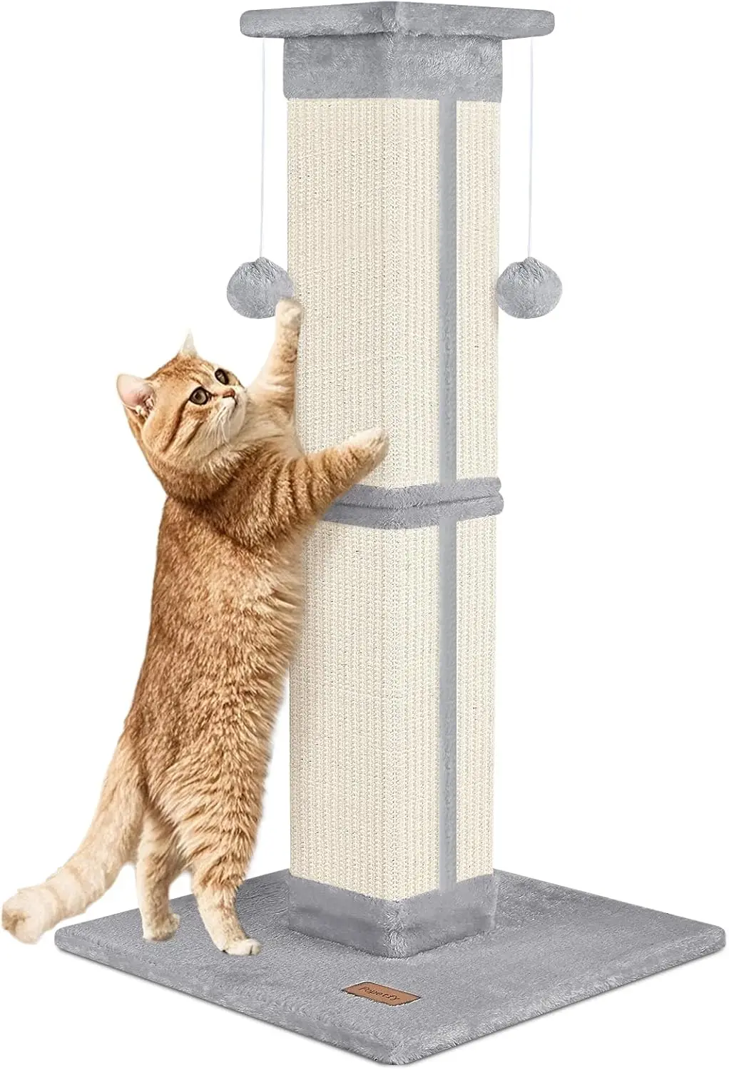 

Cat Scratching Post 33 inch for Indoor Cats, High Cat Scratch Post Grey, Cat Tree for Full-Body Stretching, Protect Your