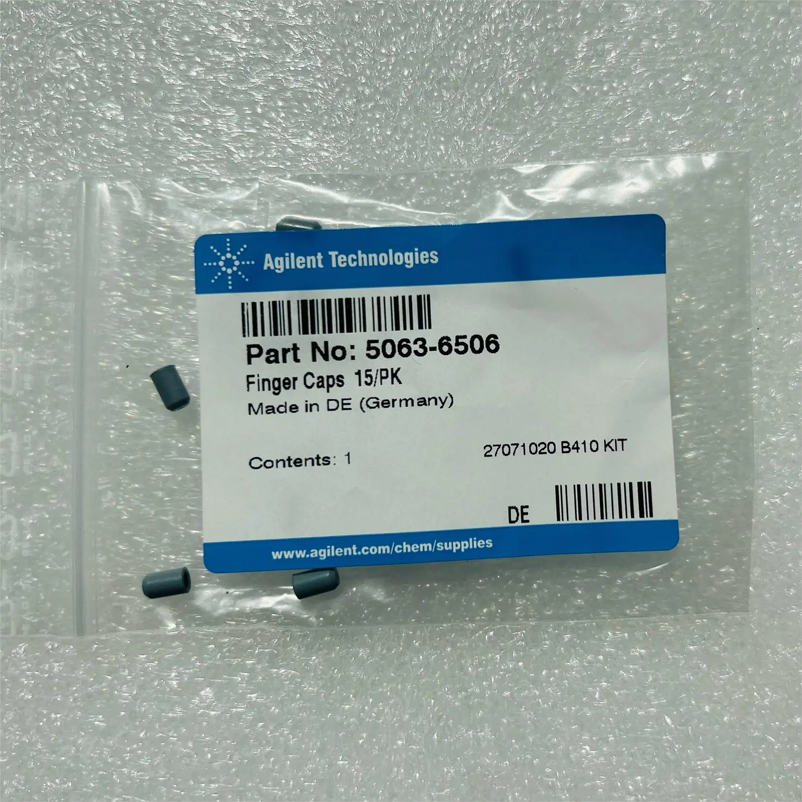 Agilent 5063-6506 Sampler & Maintenance Kits for HPLC, Finger caps, 15/pk