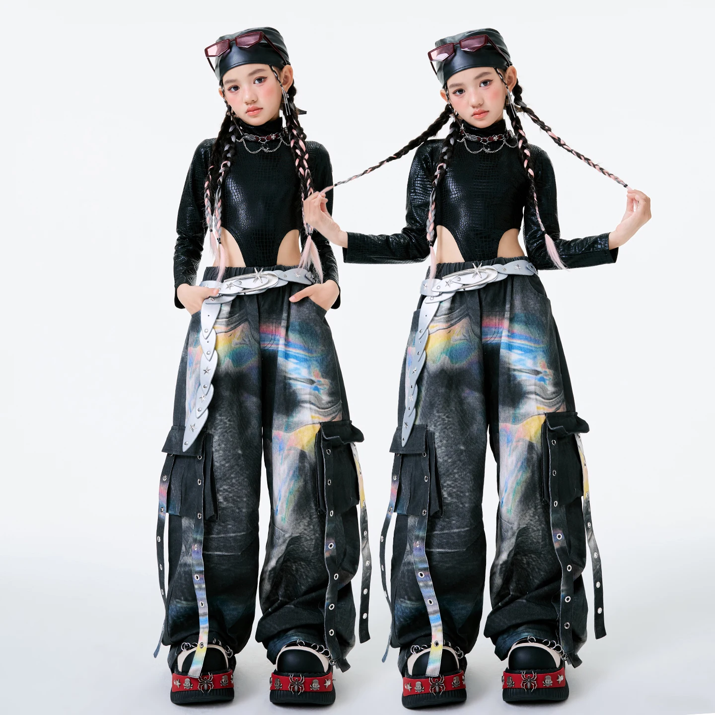 Kids Prestaties Hip Hop Kleding Street Wear Meisjes Jazzdans Kostuum Kinderen Ballroom Danswedstrijd Pakken XS10432